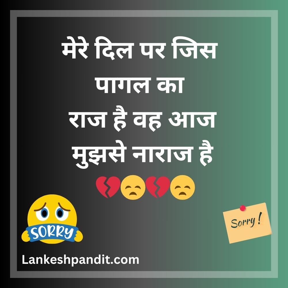 Feeling Sorry Shayari in Hindi